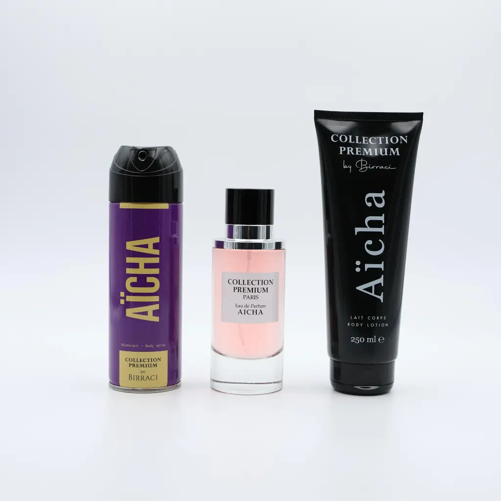 Coffret EDP 100ml + Déo 200ml + LC 250ml AICHA COLLECTION PREMIUM