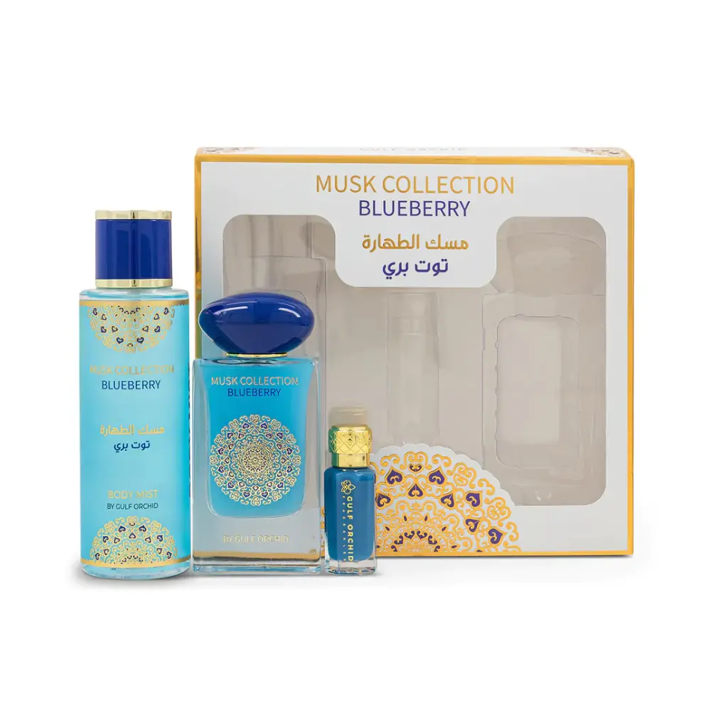 Coffret EDP 60ml Brume 250ml Musc 12ml MUSK COLLECTION TAHARA BLUEBERRY GULF ORCHID