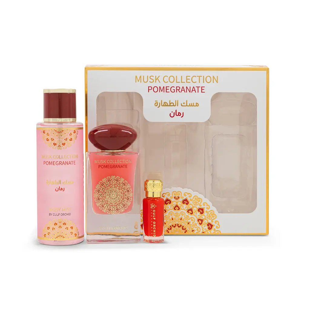 Coffret EDP 60ml Brume 250ml Musc 12ml MUSK COLLECTION TAHARA POMEGRANATE GULF ORCHID