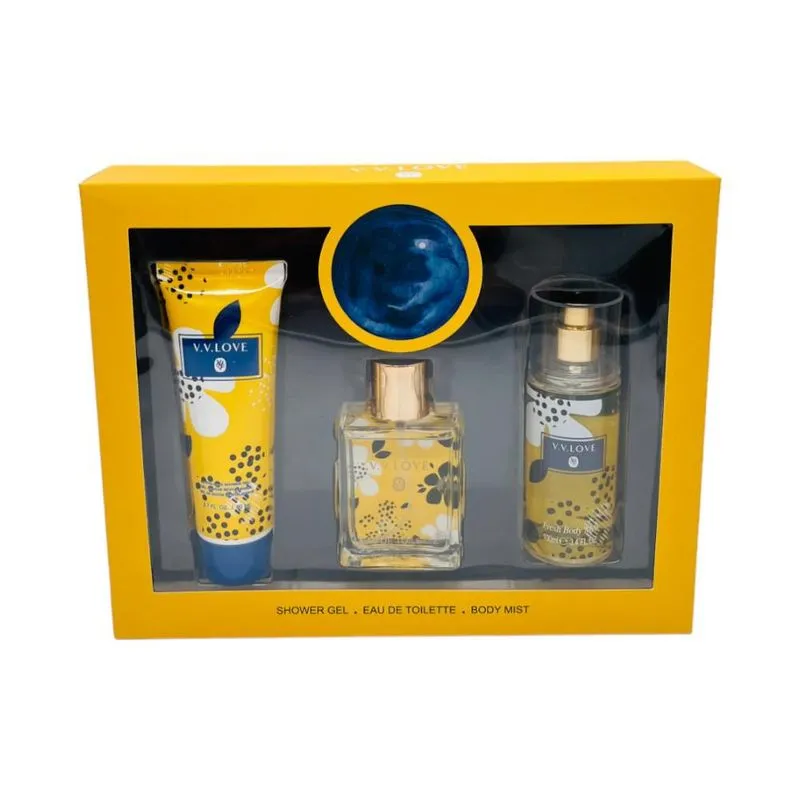 Coffret JAUNE Brume 100ml EDT 50ml GD 80ml V.V.LOVE